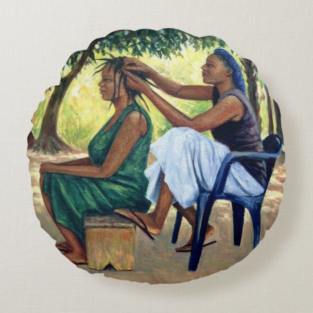 The Hairdresser 2001 Round Cushion (Front)