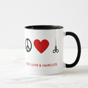 The Hairdresser Coffee Mug - Peace, Love, Haircuts