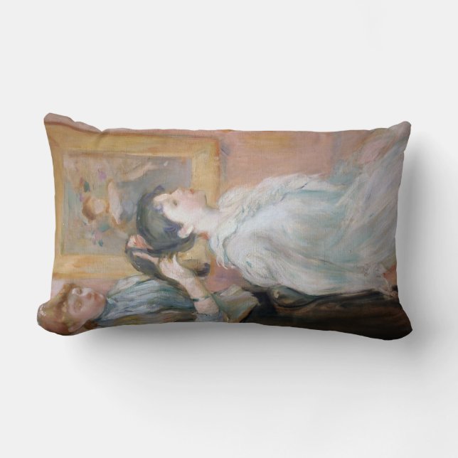 The Hairstyle (by Berthe Morisot) Lumbar Cushion (Front)