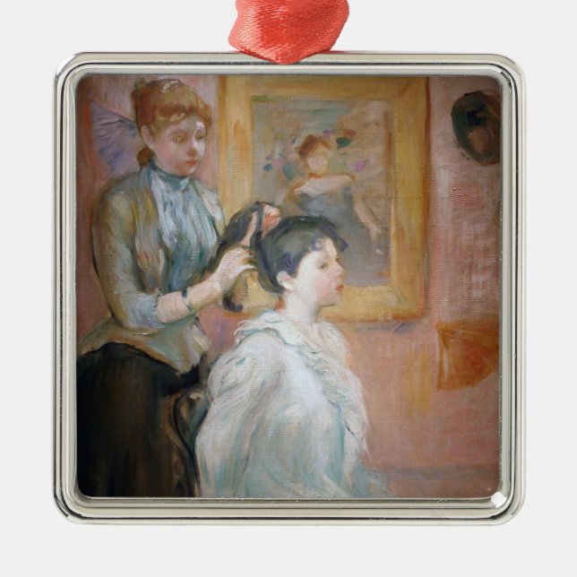 The Hairstyle (by Berthe Morisot) Metal Tree Decoration (Front)
