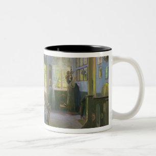 The Hall of the Manor House in Waltershof, 1894 Two-Tone Coffee Mug