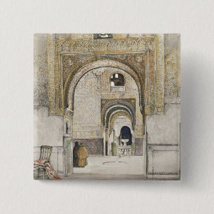 The Hall of the Two Sisters (Sala de las dos Herma 15 Cm Square Badge