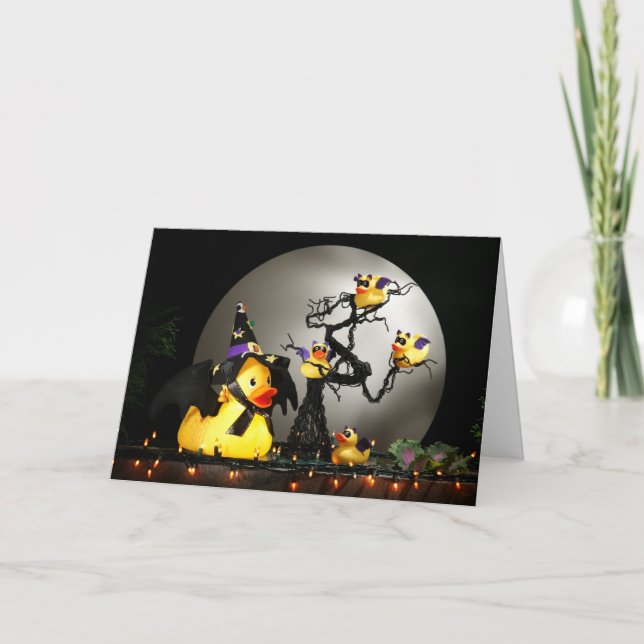 The Halloween Bat Duck Family Card (Front)