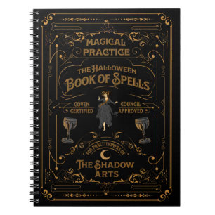 The Halloween Book of Spells Spiral Goth Notebook