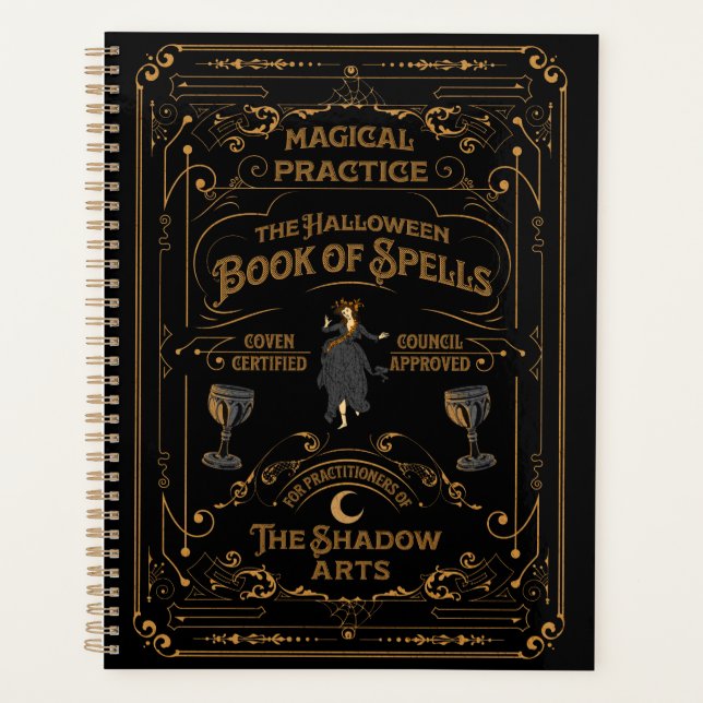 The Halloween Book of Spells Spiral Goth Planner (Front)
