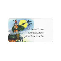 The Halloween Witch Vintage Address Label