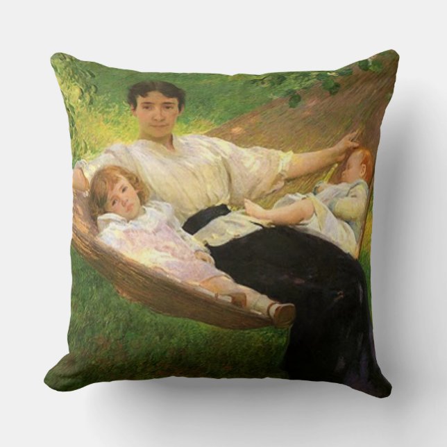 “The Hammock” by Joseph De Camp Cushion (Front)
