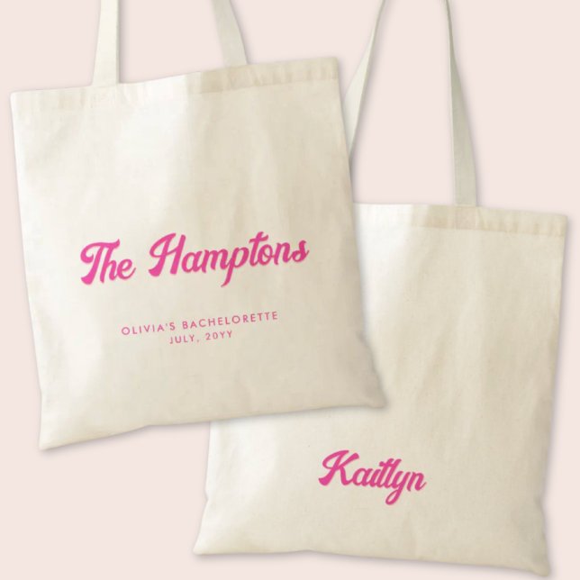 The Hamptons Bachelorette Party Personalised Tote Bag (The Hamptons Bachelorette Party Tote Bag)