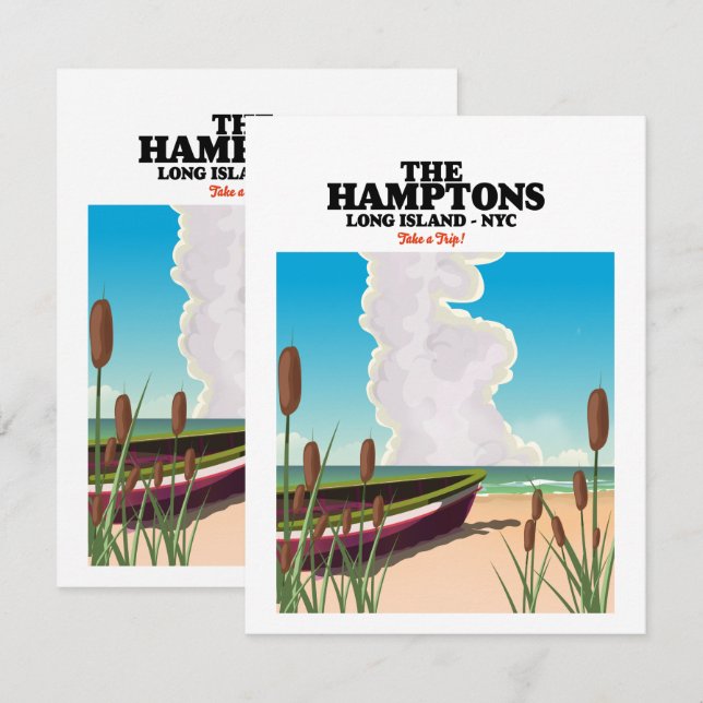 The Hamptons Long island NYC, travel poster. (Front/Back)