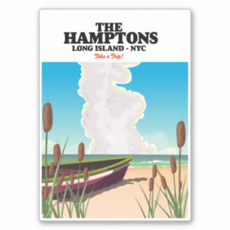 The Hamptons Long island NYC, travel poster.