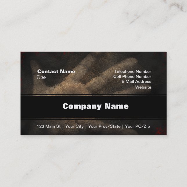 The Hand from Below Business Card (Front)