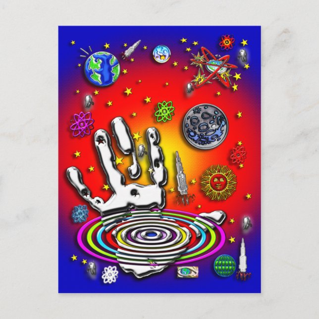 The Hand of Humanity in Space II Postcard (Front)