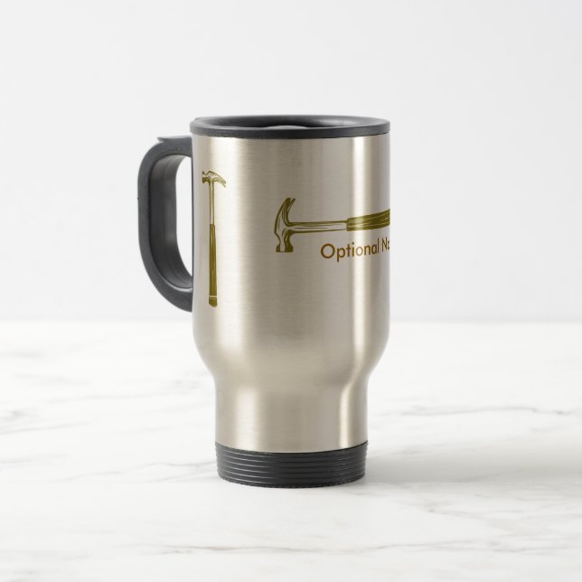 The Handyman Hammer Drawing  Coffee Construction Travel Mug (Front Left)