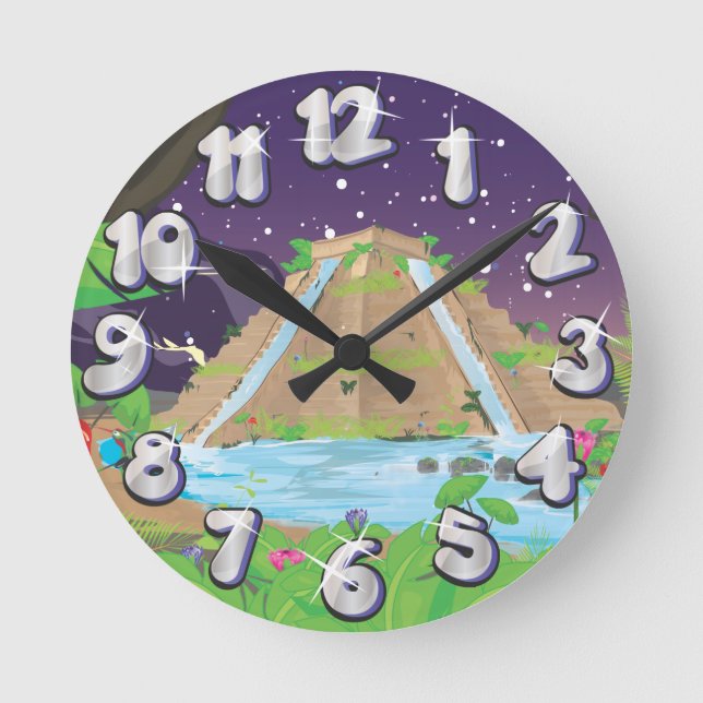 The Hanging Gardens of Babylon Round Clock (Front)