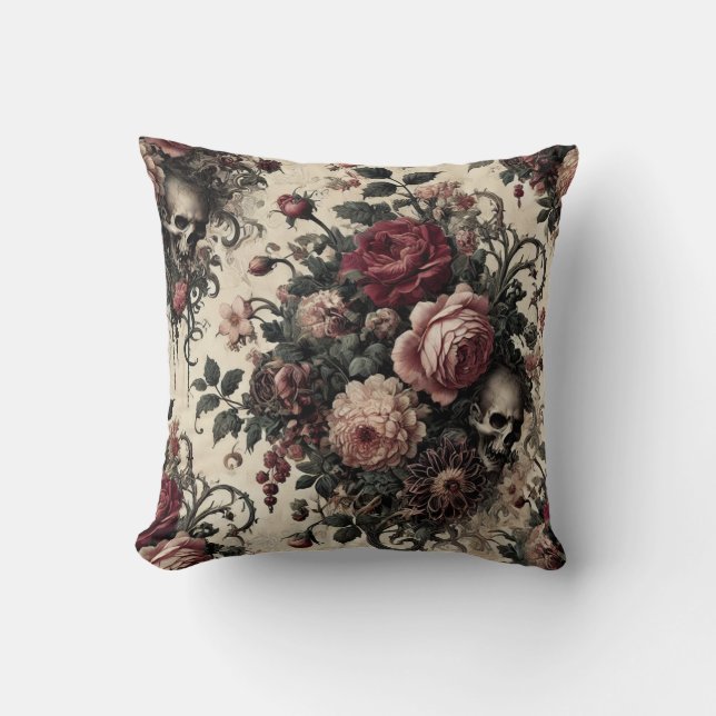 The Hanging Gardens of the Arcane – Gothic Floral  Cushion (Front)