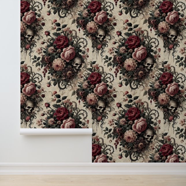 The Hanging Gardens of the Arcane – Gothic Floral  Wallpaper (Application)