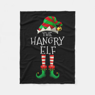 The Hangry Elf Family Matching Fun Christmas Costu Fleece Blanket