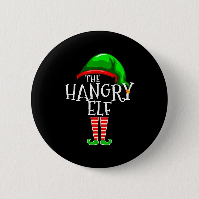 The Hangry Elf Family Matching Group Christmas Fun 6 Cm Round Badge (Front)