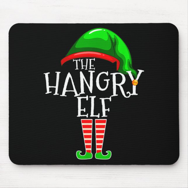 The Hangry Elf Family Matching Group Christmas Fun Mouse Mat (Front)