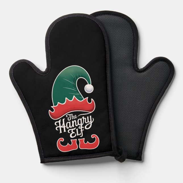 The Hangry Elf Family Matching Group Christmas  Oven Mitt (Front/Back)