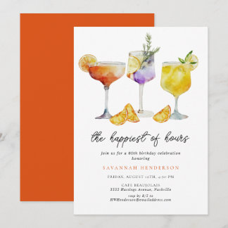 The Happiest Of Hours 60th Birthday Party Invitation