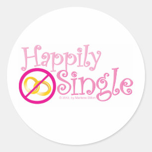 The Happily Single Collection by MDillon Designs Classic Round Sticker