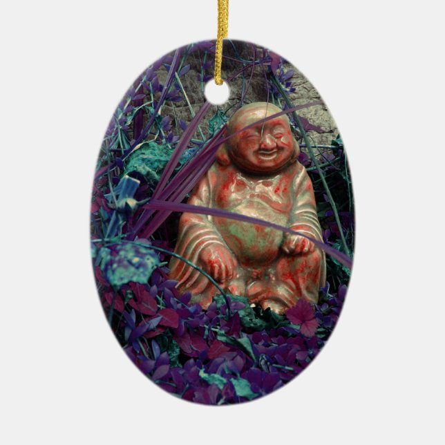 the happy buddah ceramic tree decoration (Front)