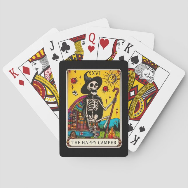 The Happy Camper Skeleton Tarot Poker Deck (Back)