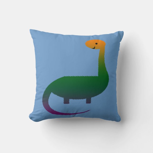 The Happy Dinosaur Kids Throw Pillow (Front)