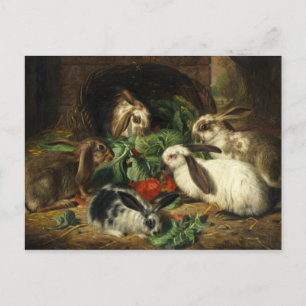 The Happy Family of Rabbits by Alfred Barber Postcard