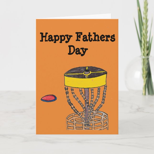 The Happy Fathers day disc golf greeting card (Front)
