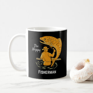 The Happy Fisherman Cool Design For Fishing Lovers Coffee Mug