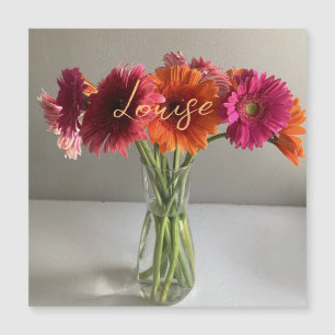 The Happy Gerbera Colourful Flower +Custom Name