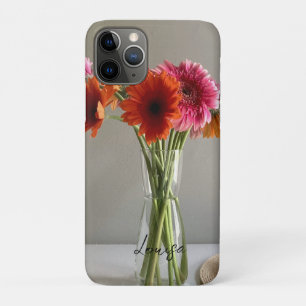 The Happy Gerbera Colourful Flower +Custom Name iPhone 11 Pro Case