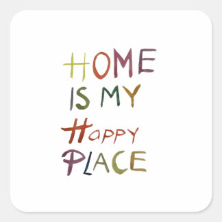 The Happy Introvert “Home Is My Happy Place” Square Sticker