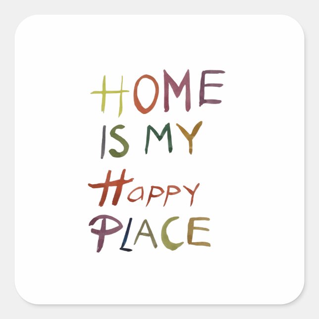 The Happy Introvert “Home Is My Happy Place” Square Sticker (Front)
