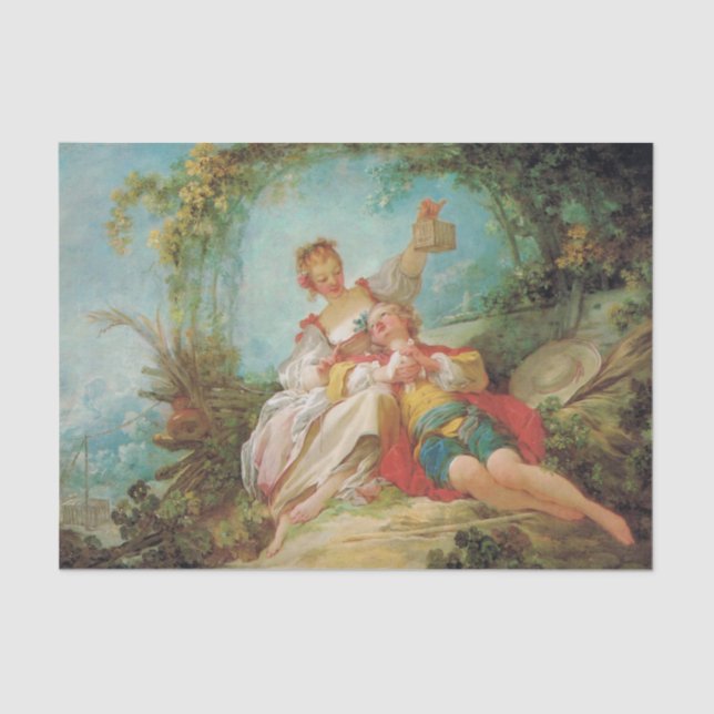 The Happy Lovers by Jean Honore Fragonard Tissue Paper (Front)