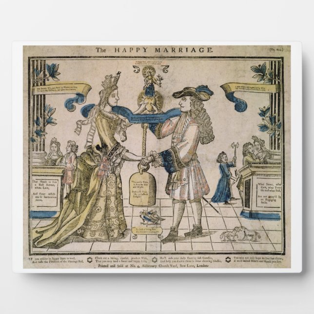 The Happy Marriage (stencil coloured woodcut) Plaque (Front)