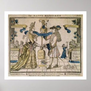 The Happy Marriage (stencil coloured woodcut) Poster