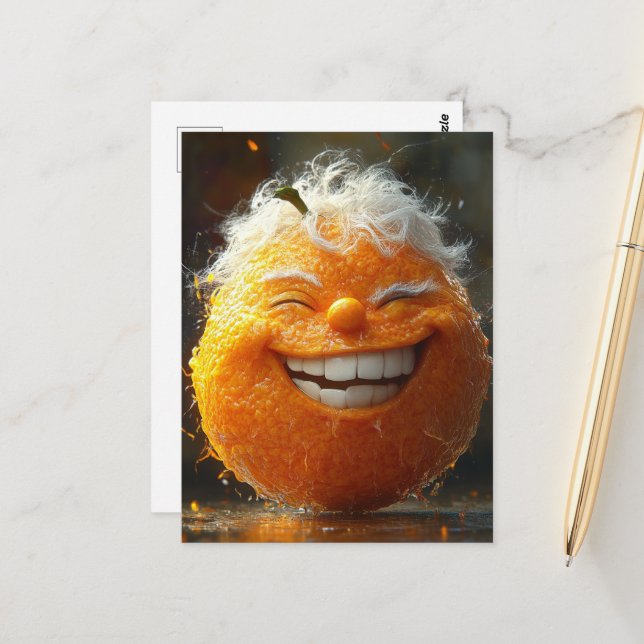 The Happy Orange Postcard (Front/Back In Situ)