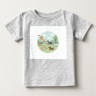 The Happy Paws Park Gang – Playful Cartoon Dogs T- Baby T-Shirt