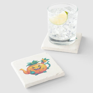 The Happy & Prosperous Pineapple Teapot Stone Coaster
