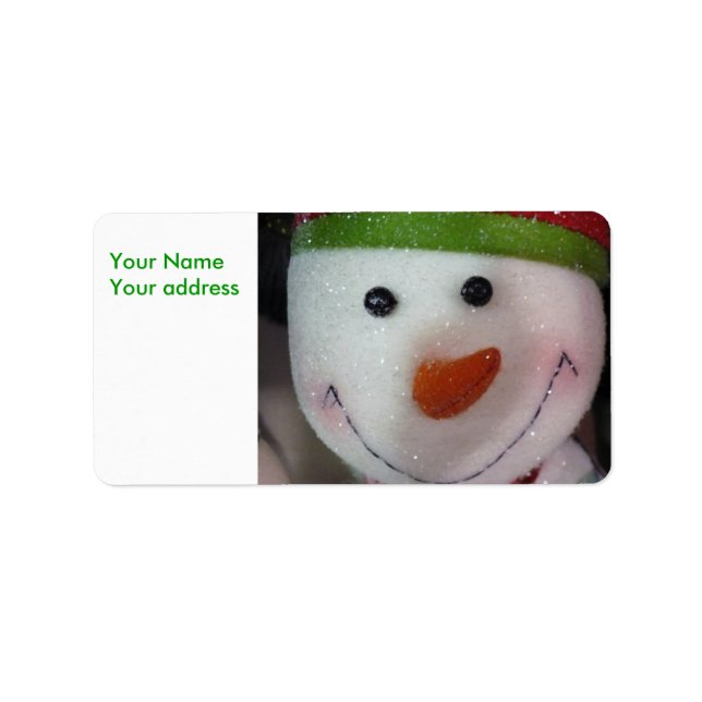 The Happy Snowman, Your NameYour address Label (Front)