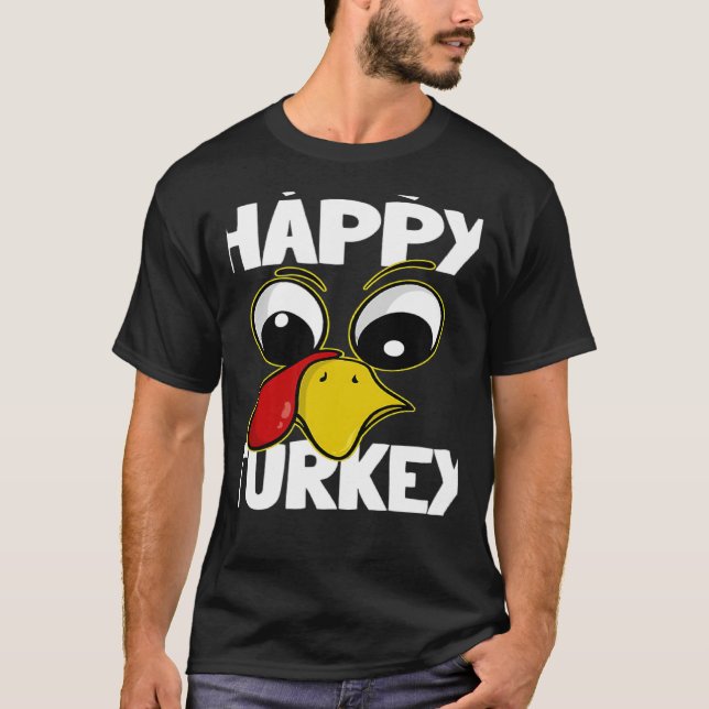 The Happy Turkey Family Group Matching Thanksgivin T-Shirt (Front)