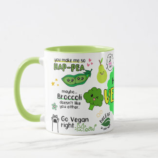 The Happy Vegan Mug - Funny Vegan Mug, Plant Based