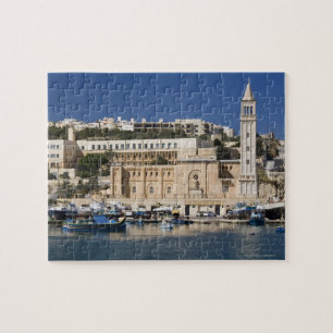 The harbour and church at Marsaskala on the Jigsaw Puzzle