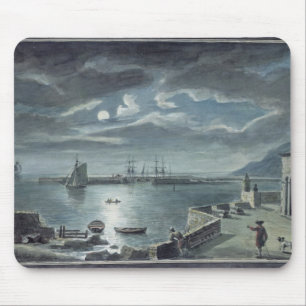 The Harbour and the Cobb, Lyme Regis by Moonlight Mouse Mat