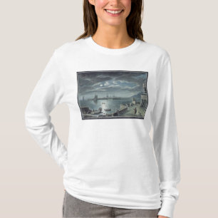 The Harbour and the Cobb, Lyme Regis by Moonlight T-Shirt