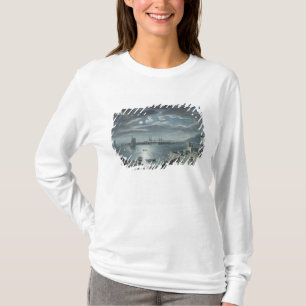 The Harbour and the Cobb, Lyme Regis by Moonlight T-Shirt