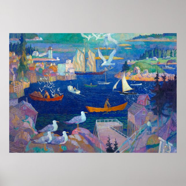 The Harbour at Herring Gut, 1925 by N. C. Wyeth Poster (Front)